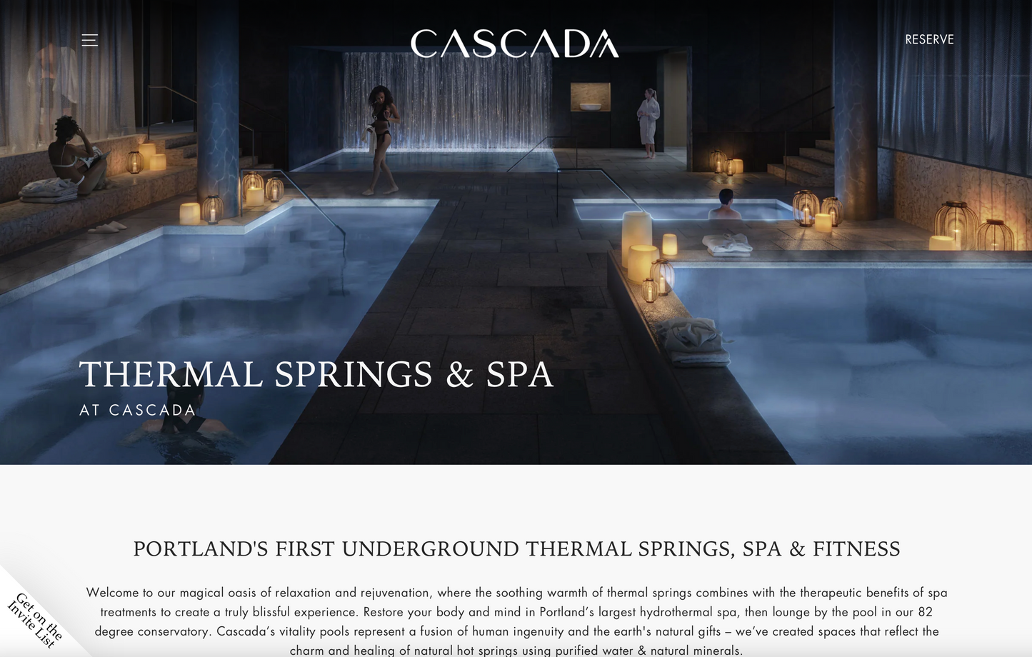 1-Entry to win a Cascada Spa - Spa/Hotel Package